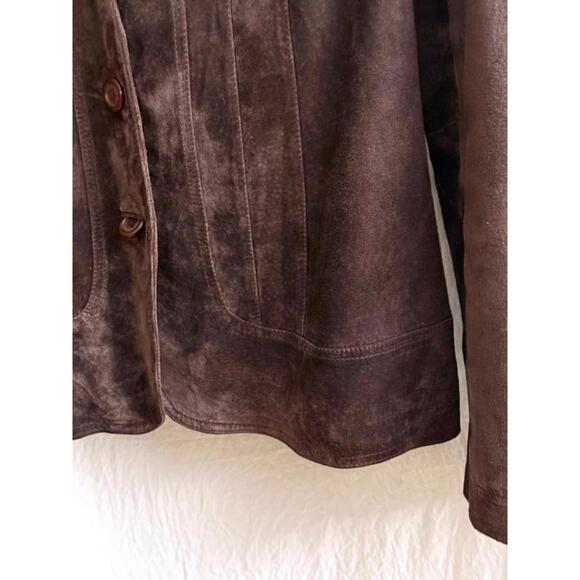 NEW LISTING- ALFANI suede/leather brown blazer jacket - Picture 3 of 7
